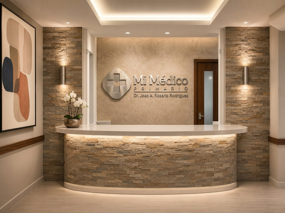 Interior moderno de la consulta de Mi Médico Primario